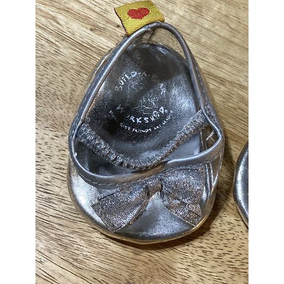 Build a Bear Workshop Silver and Clear Dress Shoes with a Heel - Picture 2 of 4